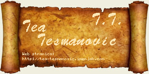 Tea Tešmanović vizit kartica